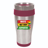 White But Supportive Ally Black History Month Juneteenth 16oz Travel Tumbler