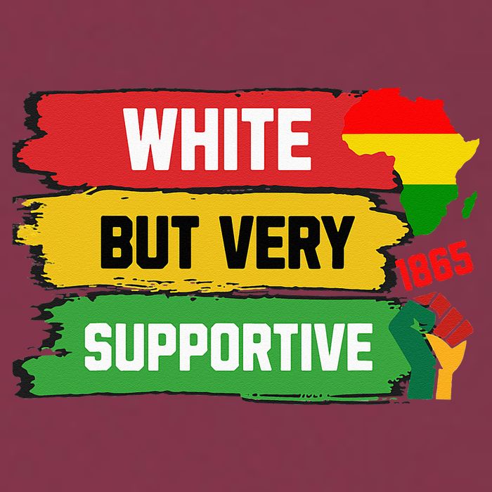 White But Supportive Ally Black History Month Juneteenth 16oz Travel Tumbler