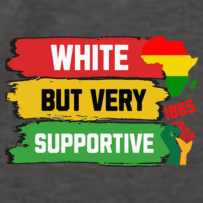 White But Supportive Ally Black History Month Juneteenth Vector Backpack