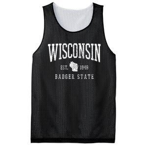 Wisconsin Badger State Est. 1848 State Map Souvenir Gift Mesh Reversible Basketball Jersey Tank