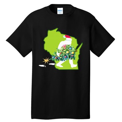 Wisconsin Bigfoot State Christmas Tree Tall T-Shirt