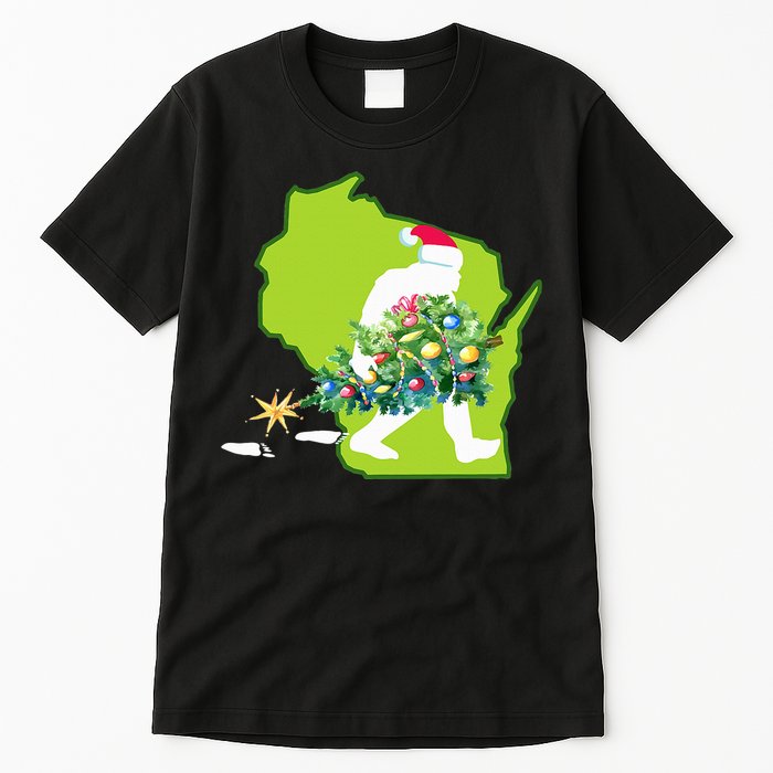 Wisconsin Bigfoot State Christmas Tree Tall T-Shirt