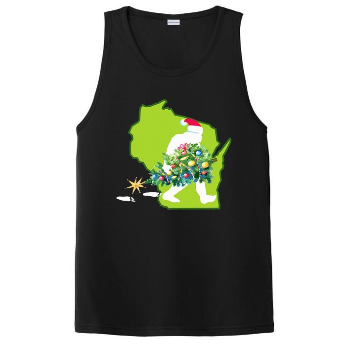 Wisconsin Bigfoot State Christmas Tree PosiCharge Competitor Tank