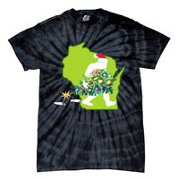 Wisconsin Bigfoot State Christmas Tree Tie-Dye T-Shirt