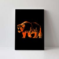 Walking Bear Silhouette Downtown Chicago City Skyline Gift Canvas