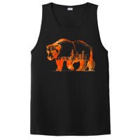 Walking Bear Silhouette Downtown Chicago City Skyline Gift PosiCharge Competitor Tank