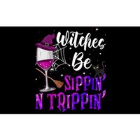 Witches Be Sippin N Trippin Halloween Drinking Funny Black Cat Bumper Sticker