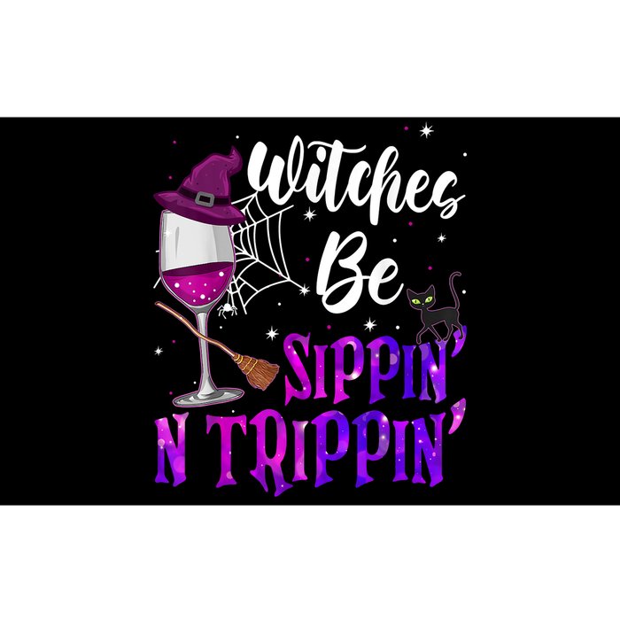 Witches Be Sippin N Trippin Halloween Drinking Funny Black Cat Bumper Sticker