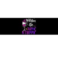 Witches Be Sippin N Trippin Halloween Drinking Funny Black Cat Bumper Sticker