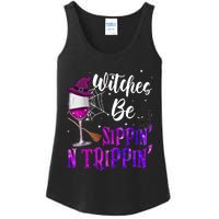 Witches Be Sippin N Trippin Halloween Drinking Funny Black Cat Ladies Essential Tank