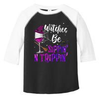 Witches Be Sippin N Trippin Halloween Drinking Funny Black Cat Toddler Fine Jersey T-Shirt