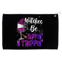 Witches Be Sippin N Trippin Halloween Drinking Funny Black Cat Grommeted Golf Towel