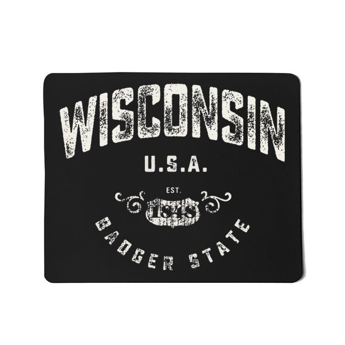 Wisconsin Badger State Vintage Mousepad