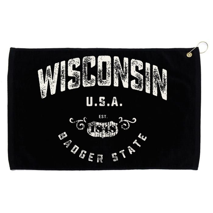 Wisconsin Badger State Vintage Grommeted Golf Towel