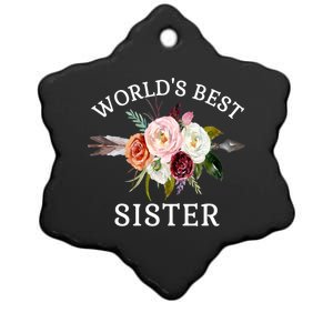 World's Best Sister Rustic Arrow Flower Bouquet Sister Meaningful Gift Ceramic Star Ornament