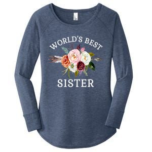 World's Best Sister Rustic Arrow Flower Bouquet Sister Meaningful Gift Women's Perfect Tri Tunic Long Sleeve Shirt