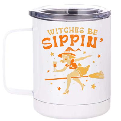 Witches Be Sippin Halloween Holiday Spooky 12 oz Stainless Steel Tumbler Cup