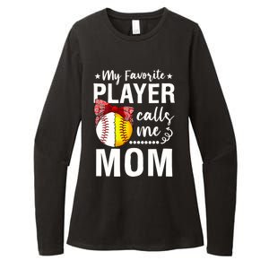 Wo Baseball Softball My Favorite Player Calls Me Mom Mother Day Womens CVC Long Sleeve Shirt