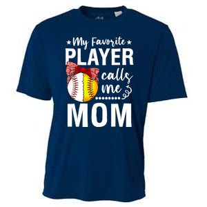 Wo Baseball Softball My Favorite Player Calls Me Mom Mother Day Cooling Performance Crew T-Shirt