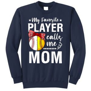 Wo Baseball Softball My Favorite Player Calls Me Mom Mother Day Sweatshirt