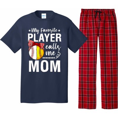 Wo Baseball Softball My Favorite Player Calls Me Mom Mother Day Pajama Set