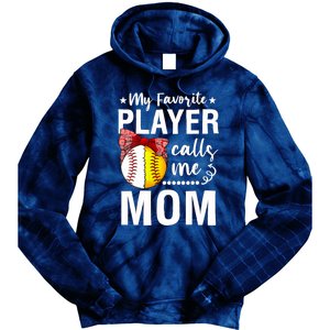 Wo Baseball Softball My Favorite Player Calls Me Mom Mother Day Tie Dye Hoodie