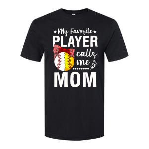 Wo Baseball Softball My Favorite Player Calls Me Mom Mother Day Softstyle CVC T-Shirt