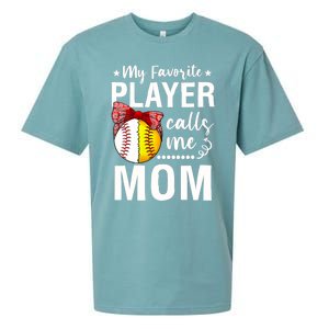 Wo Baseball Softball My Favorite Player Calls Me Mom Mother Day Sueded Cloud Jersey T-Shirt