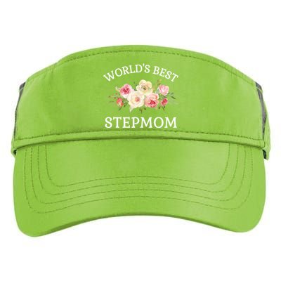 World's Best Stepmom Pink Watercolor Flower Bouquet Gift Adult Drive Performance Visor