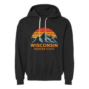 Wisconsin Badger State Garment-Dyed Fleece Hoodie