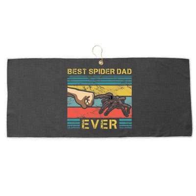 Worlds Best Spider Dad Funny Spider Animal Enthusiast Large Microfiber Waffle Golf Towel