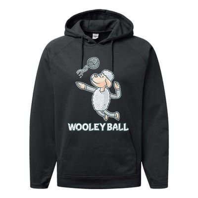 Wooley Ball Sheep Playing Volleyball Wool Lamb Farm Famer Performance Fleece Hoodie