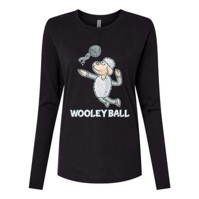 Wooley Ball Sheep Playing Volleyball Wool Lamb Farm Famer Womens Cotton Relaxed Long Sleeve T-Shirt