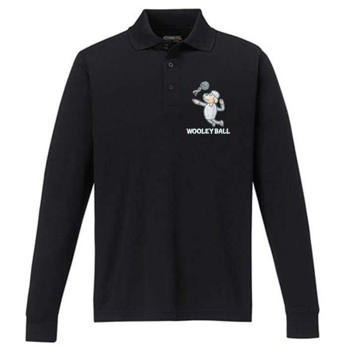 Wooley Ball Sheep Playing Volleyball Wool Lamb Farm Famer Performance Long Sleeve Polo