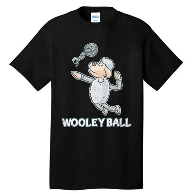 Wooley Ball Sheep Playing Volleyball Wool Lamb Farm Famer Tall T-Shirt