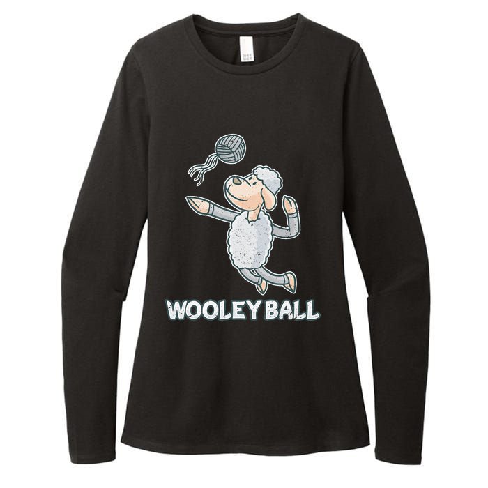 Wooley Ball Sheep Playing Volleyball Wool Lamb Farm Famer Womens CVC Long Sleeve Shirt