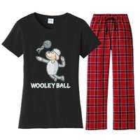 Wooley Ball Sheep Playing Volleyball Wool Lamb Farm Famer Women's Flannel Pajama Set