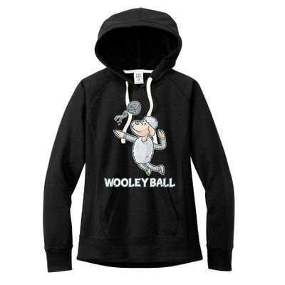 Wooley Ball Sheep Playing Volleyball Wool Lamb Farm Famer Women's Fleece Hoodie