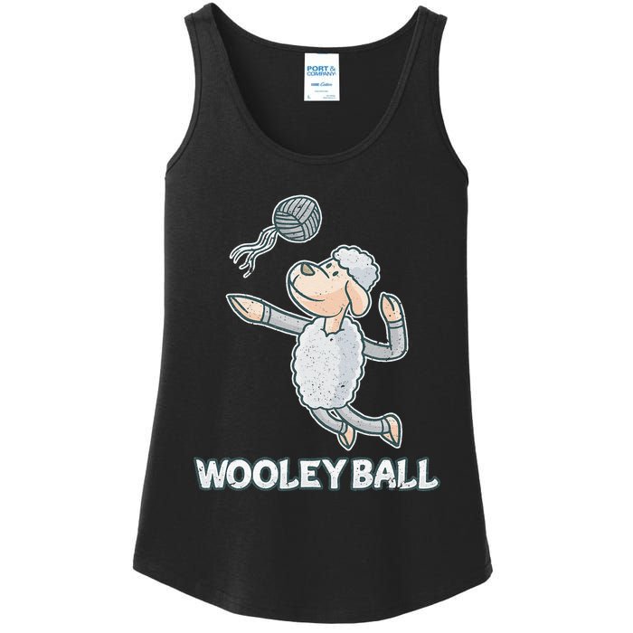 Wooley Ball Sheep Playing Volleyball Wool Lamb Farm Famer Ladies Essential Tank