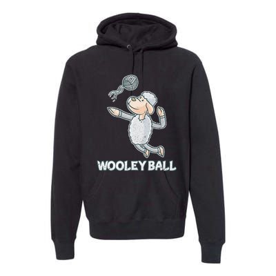 Wooley Ball Sheep Playing Volleyball Wool Lamb Farm Famer Premium Hoodie