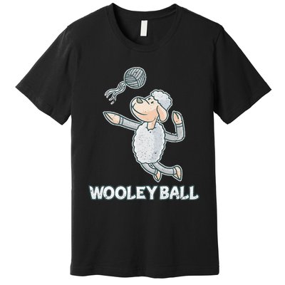 Wooley Ball Sheep Playing Volleyball Wool Lamb Farm Famer Premium T-Shirt