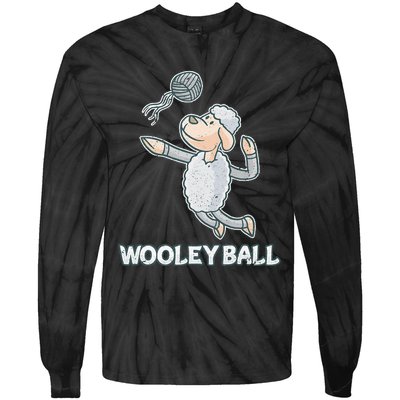 Wooley Ball Sheep Playing Volleyball Wool Lamb Farm Famer Tie-Dye Long Sleeve Shirt