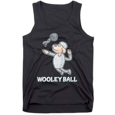 Wooley Ball Sheep Playing Volleyball Wool Lamb Farm Famer Tank Top