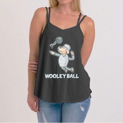 Wooley Ball Sheep Playing Volleyball Wool Lamb Farm Famer Women's Strappy Tank