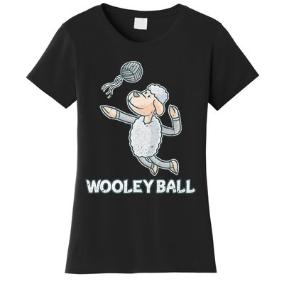 Wooley Ball Sheep Playing Volleyball Wool Lamb Farm Famer Women's T-Shirt