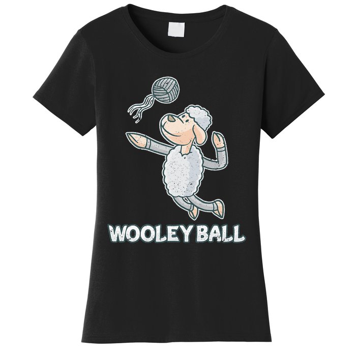 Wooley Ball Sheep Playing Volleyball Wool Lamb Farm Famer Women's T-Shirt