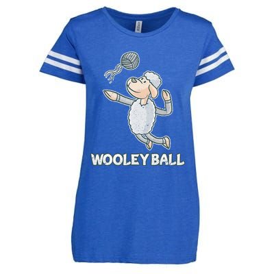 Wooley Ball Sheep Playing Volleyball Wool Lamb Farm Famer Enza Ladies Jersey Football T-Shirt