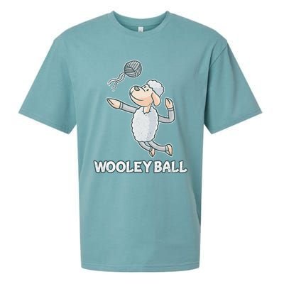 Wooley Ball Sheep Playing Volleyball Wool Lamb Farm Famer Sueded Cloud Jersey T-Shirt