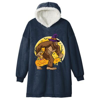 Witch Bigfoot Sasquatch Jack O Lantern Halloween Costume Day Hooded Wearable Blanket