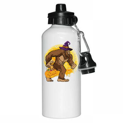 Witch Bigfoot Sasquatch Jack O Lantern Halloween Costume Day Aluminum Water Bottle 